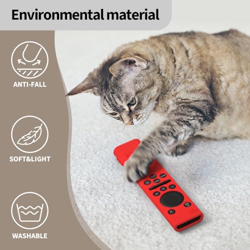 Image of Oboe Silicone Tv Remote Cover Compatible with Samsung Smart Tv Remote BN59-01311 Samsung QLED TV Remote Open Key Protective Case with Loop (I-Red) [Remote NOT Included]