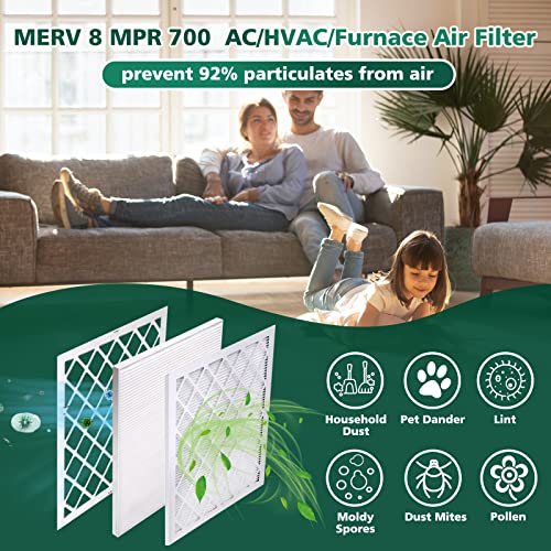 Ubeesize 16X25X1 Reusable Air Filter (9-Pack) - Merv 8 Mpr 700 Hvac Ac Furnace Air Filters (Actual Size:15.75" X 24.50" X 0.75") - 1X Reusable Abs Frame+9 X Filter,Breathe Fresher #TOP3