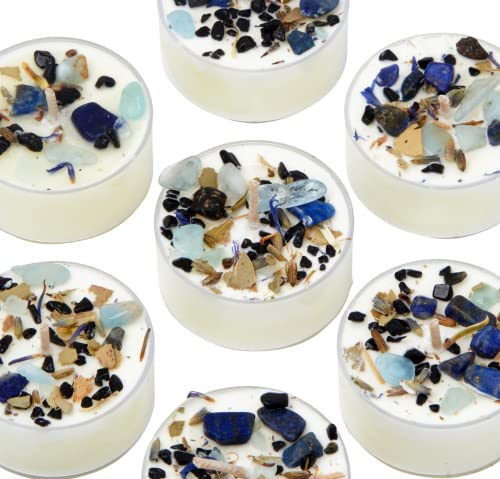 Tranquility Candle by New Moon Beginnings - Calming & Stress Relief Candle - Herb, Flower, & Crystal Candles - Aromatherapy Candles - soy candle - ocean candle