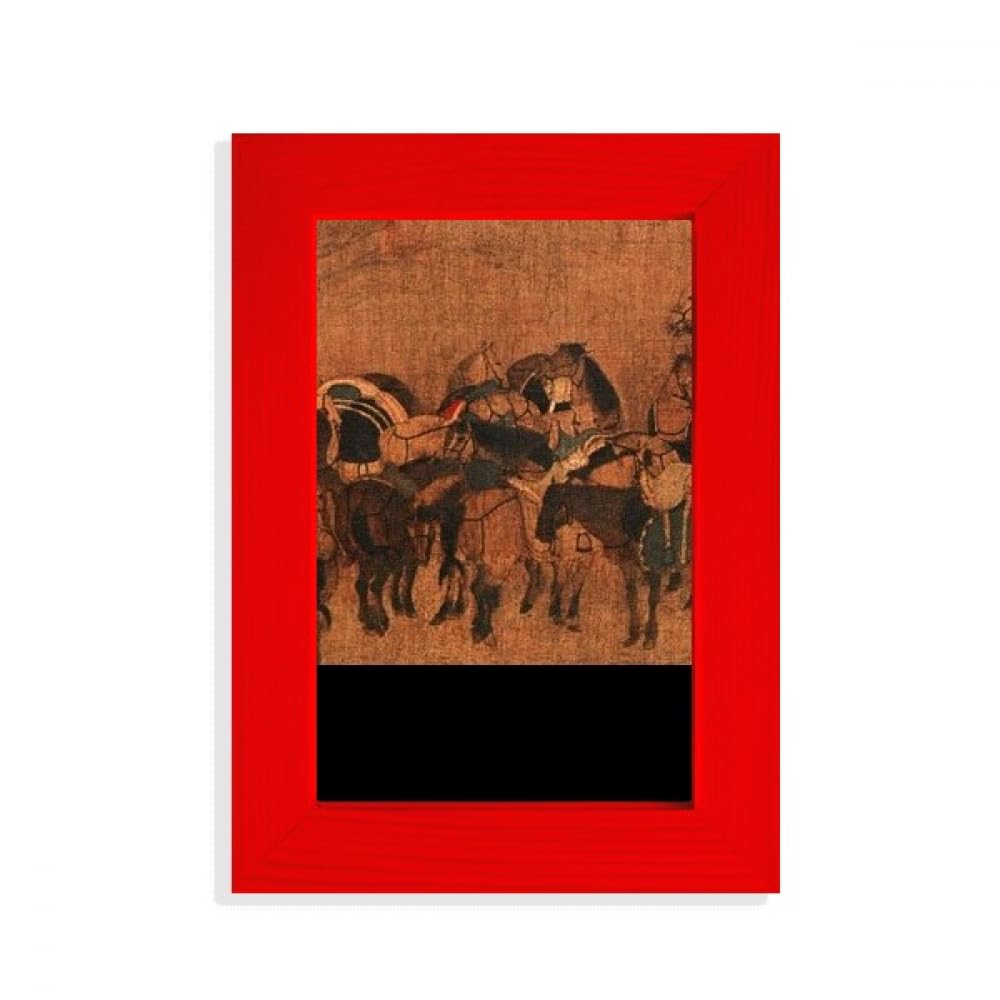 Cadre photo rouge Route de la Soie chinoise idéal pour salon ethnique chic