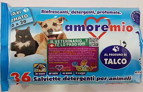 Amore Mio Toallitas Húmedas Talco 40 Unidades - 20 x 30 CM