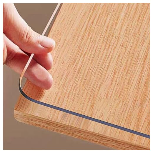 OstepDecor Custom 48 x 24 Inch Clear Table Cover Protector, 1.5mm Thick Desk Cover Plastic Table Protector Clear Table Pad Tablecloth Protector, Clear Desk Pad Mat for Coffee Table, Writing Desk 4ft