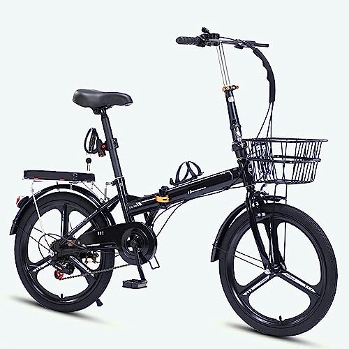 Bicicleta Plegable para Adultos, de Acero al Carbono, transmisión de 7 velocidades y Altura Ajustable (A, 16 Pulgadas)