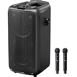 サンワダイレクト ワイヤレスマイク スピーカーセット 120W 大音量 Bluetooth ポータブル 拡声器 キャスター付き 400-SP130