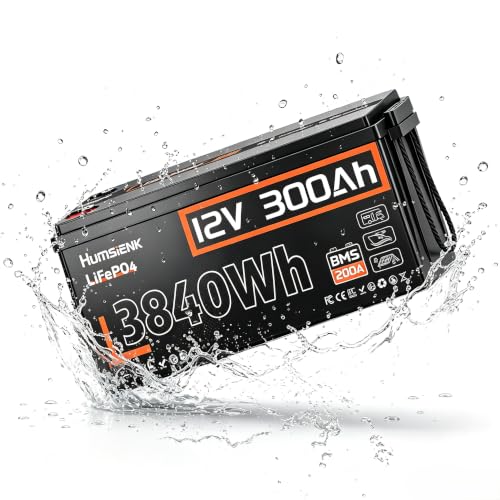 Image of HumsiENK 12V 300Ah (314Ah) LiFePO4 Battery, 3840Wh 200A BMS Lithium Battery