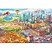 Produktbild GREAT ART® Fototapete Kinderzimmer  Comic Style  Wandbild Dekoration Wimmelbild Großstadt Baustelle Hubschrauber Flugzeug Bagger FlughafenFoto-Tapete Wandtapete Fotoposter (210 x 140 cm)