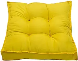 Futon 45x45 Oxford Colorido Liso Assento Turco Quadrado Alto Shelter(Amarelo)
