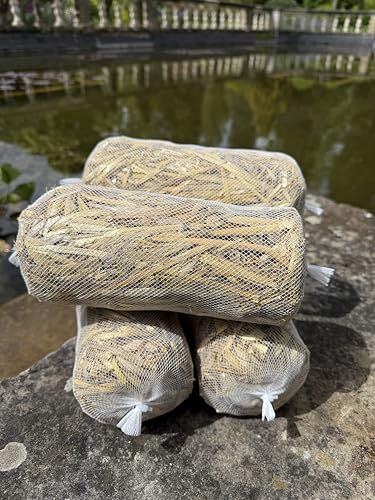 Barley Straw Pond Logs (4 Pack) for Algae Control & Blanket Weed Removal Green Water Treatment Treats 4 500L Per Log