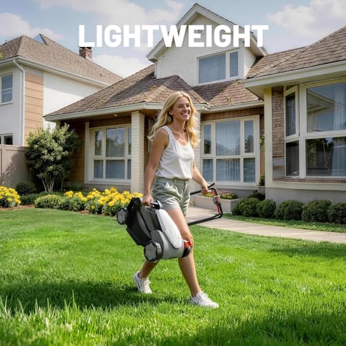 Image of Litheli Cordless Lawn Mower 13 Inch, 5 Heights Adjustment, U20 Series 20V Electric Lawn Mowers for Garden, Yard and Farm, Light-Weight with Brushless Motor, 4.0Ah Portable Battery Included
