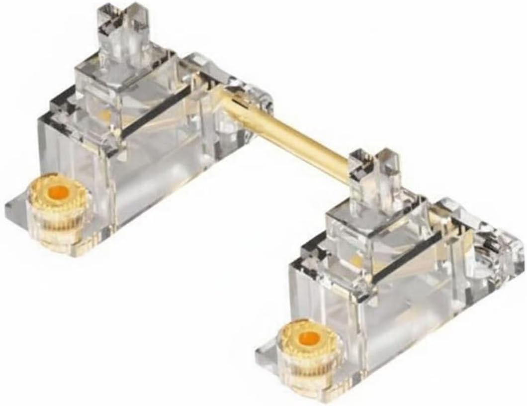 Mechanical Keyboard Stabilizers with Auto-Compensating Structure Screw-in PCB Mounting .2mm to 1.6mm Wires PTFE Pads Suitable for Gaming Home Office, Transparent White, Hand Lubed