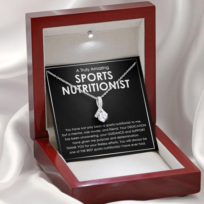Sports Nutritionist Necklace Message Card Box Alluring Mahogany - You Have Not Only Been Just - Sports Athletic Trainer Appreciation Coach