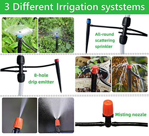 140Ft Garden Watering System, Drip Irrigation Kits For Plants, New Quick Connector, Blank Distribution Tubing, Saving Water Automatic Irrigation Equipment For Patio Lawn #TOP1
