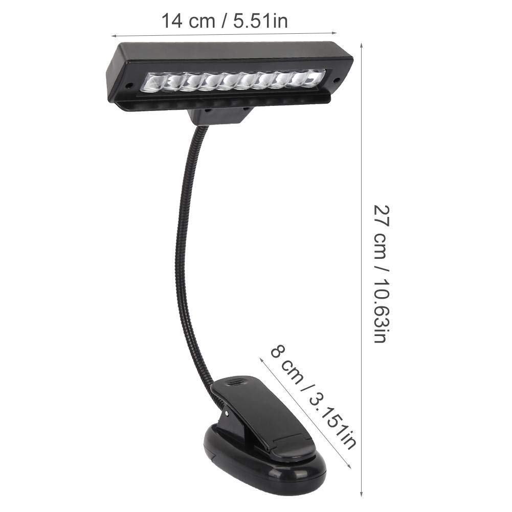 Drfeify Clip On Music Stand Light, Lámpara LED Flexible para Atril, Piano, Orquesta, Escritorio