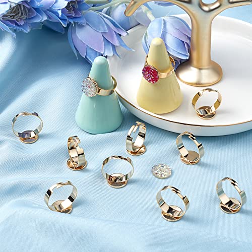 Bagues vierges plaquées or 24k Beebeecraft de 12 mm pour création de bijoux DIY - 6