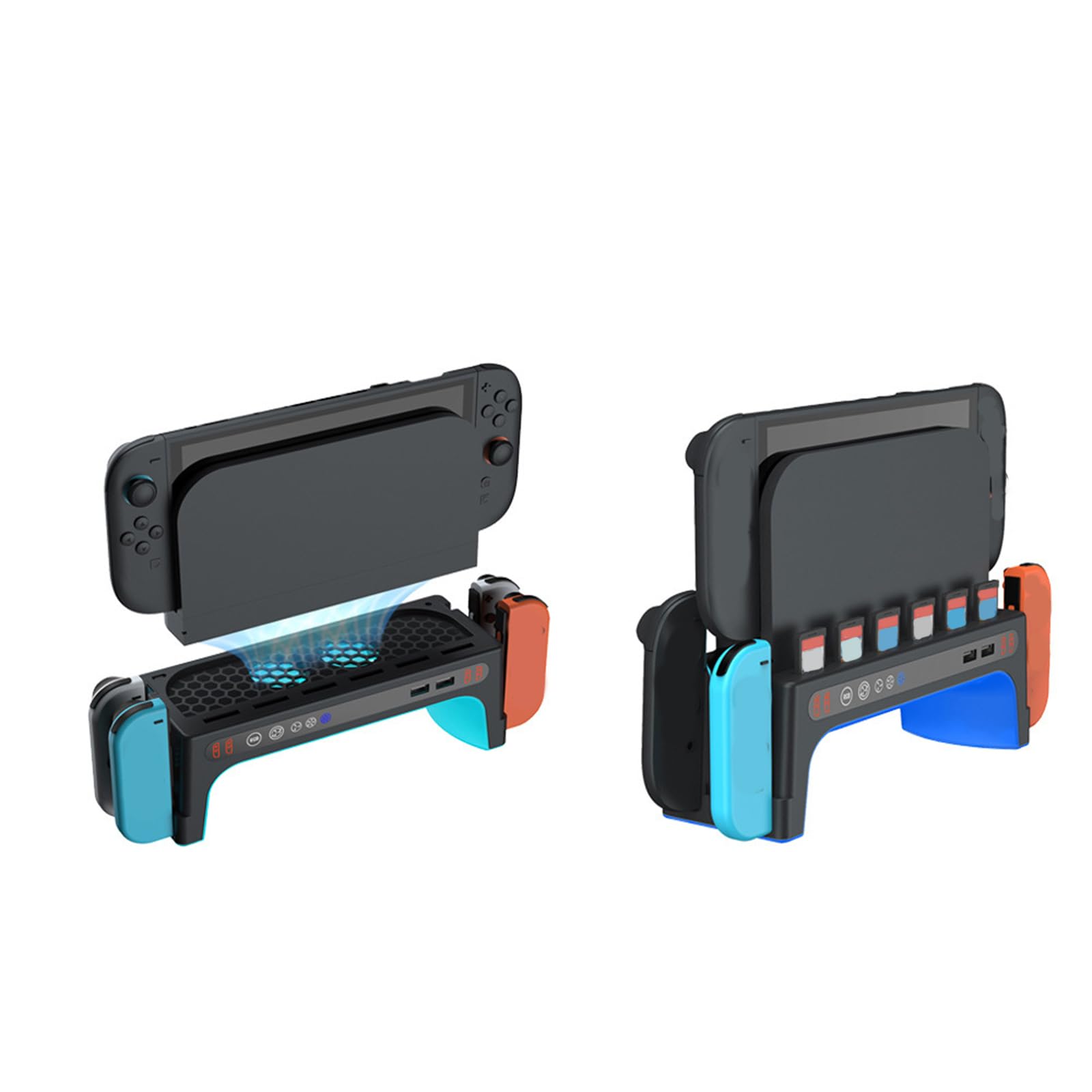 Supporto ricarica per controller gioco desktop con illuminazione colorata e potente ventola raffreddamento migliore esperienza gioco Supporto ricarica rapida