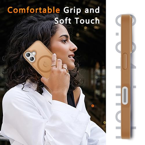 Image of LATVIN for iPhone 16 Plus Case, Magnetic Phone Cover, Compatible with MagSafe, Military Grade Protection, Translucent Matte Frosted Back, Desert