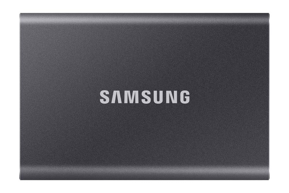 Samsung Portable SSD T7, 4 TB, USB 3.2 Gen.2, 1,050 MB/s read, 1,000 MB/s write, external hard drive for iPhone, Mac, PC, smartphone and game console, grey, MU-PC4T0T/WW