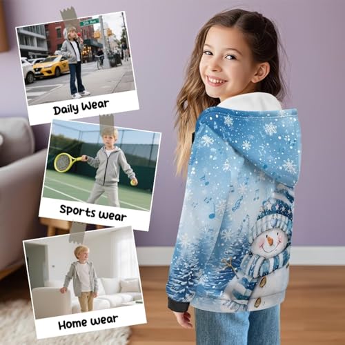 Girl's Fleece Hoodies with Long Sleeve, Full Zipper Hoodies Casual Jacket, Child's Hooded Sweatshirt Fall Clothes4