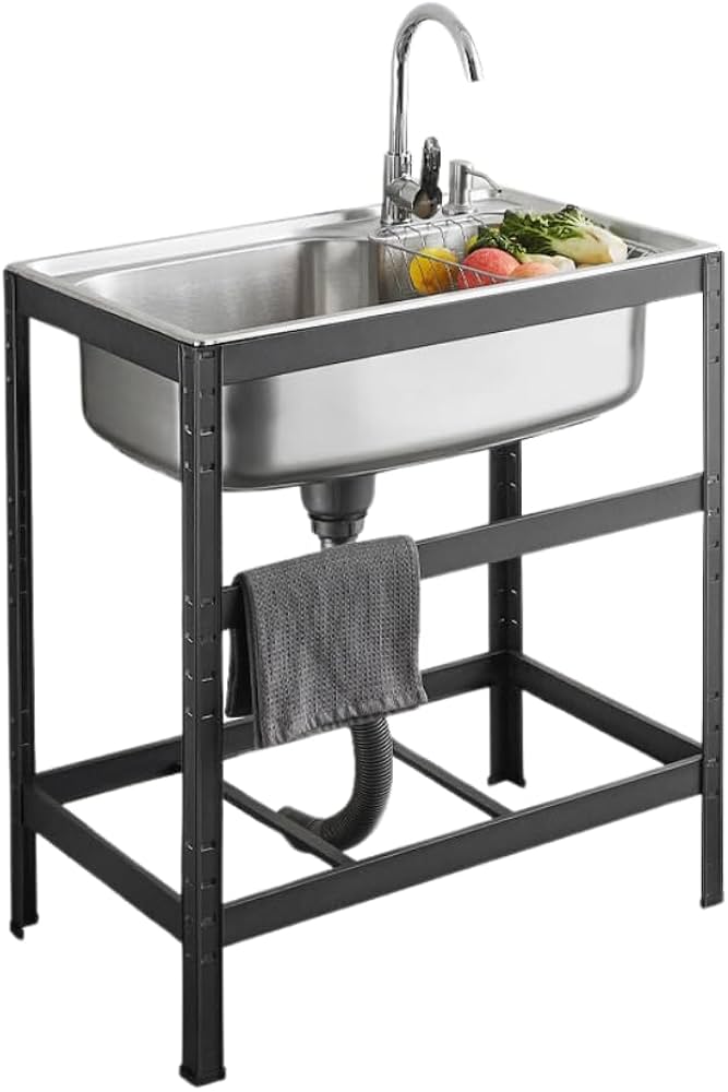 ✨大特価✨ガーデンシンク キッチン用流し台 ステンレス製 簡易シンク 工場 農園 ✨大特価✨ガーデンシンク キッチン用流し台 ステンレス製 簡易シンク
