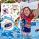 Ozean-Wurfspiel Hai Wurfspiel Banner mit 3 Sitzsäcken,Hai-Geburtstag Party Dekorationen unter dem Meer Ozean Thema Bean Bag Spiel Sets Indoor Outdoor Hof werfen Spiele(135x75cm)