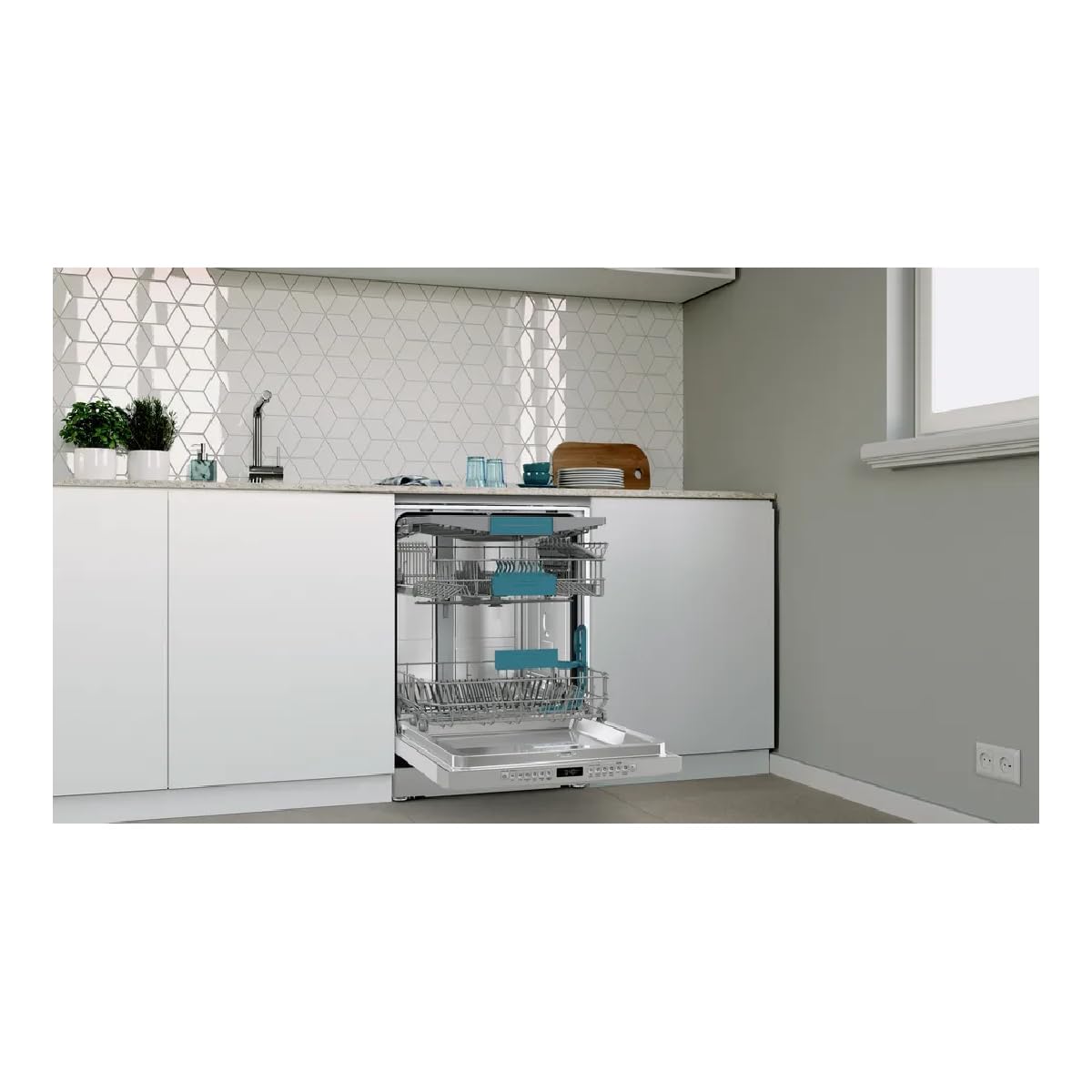 Balay, Lavastoviglie senza installazione, 60 cm. di larghezza, 13 servizi, 3 ° vassoio, Home Connect, Pausa+carico, funzione media carica, acciaio anti-impronte, 3VS6364IA