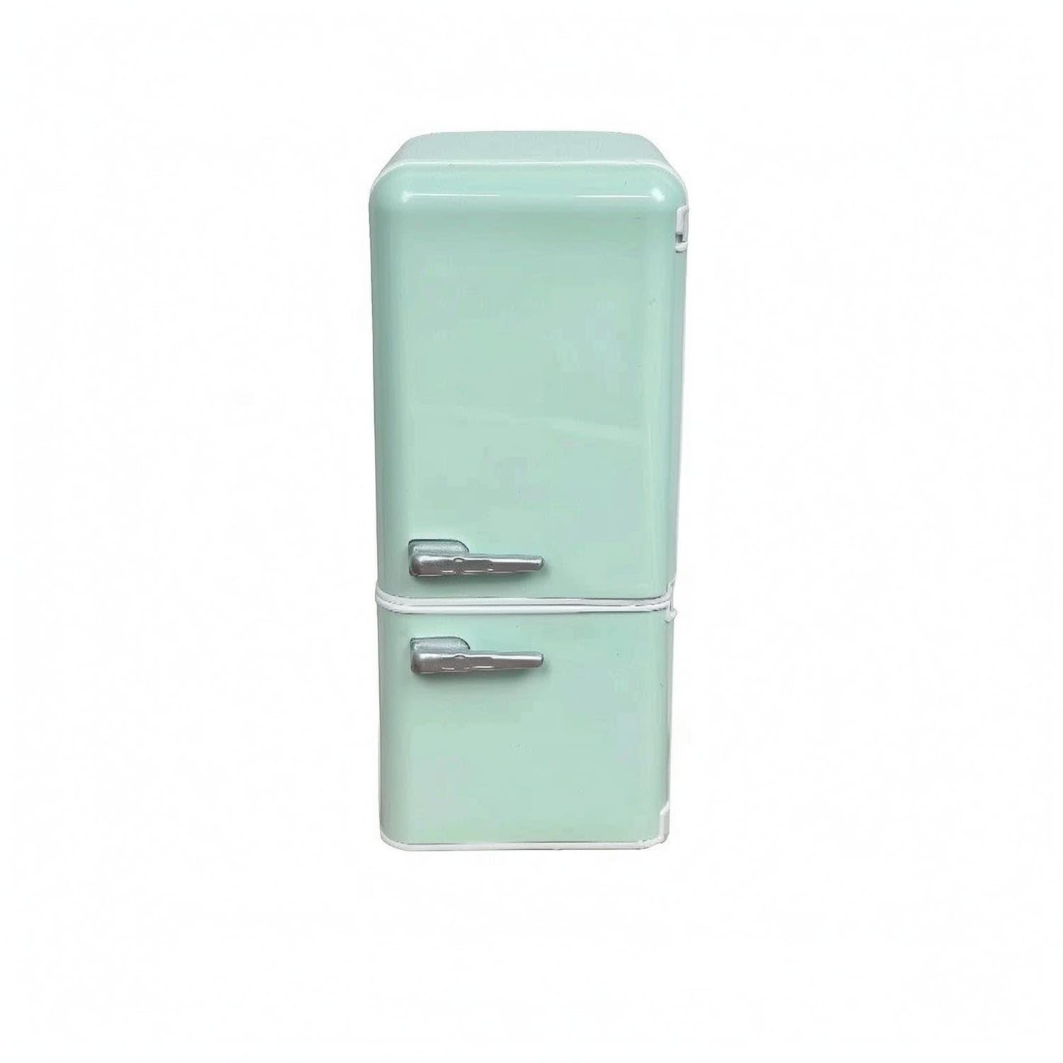 Bnf Interior Light Dollhouse Refrigerator Openable Door Miniature Refrigerator Rounded Top Dollhouse Fridge Silver Handles, Mint Green-image-38