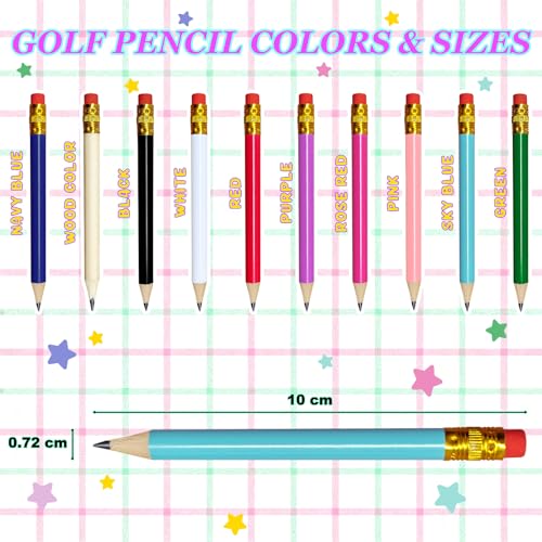 Lápiz Mini Personalizado de Golf 10 cm con Goma miniatura 2