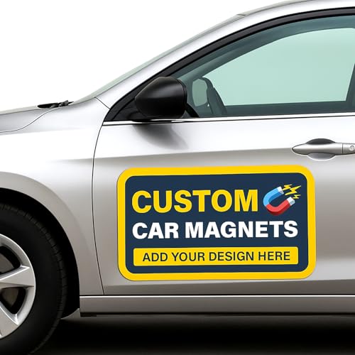 Custom Car Magnet Sign | 10x10 to 24x48 | Personalized Vehicle Magnet with Logo & Text | Magnetic Sign for Car Van Truck & Business Advertising