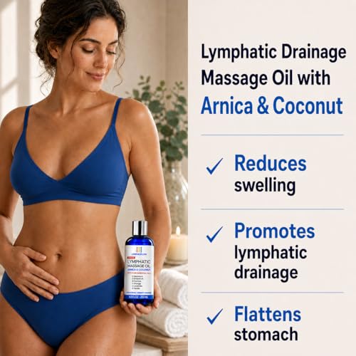 Lymphatic Drainage Massage Oil for Massage Therapy, Arnica & Coconut,8.5 Oz - Additional View