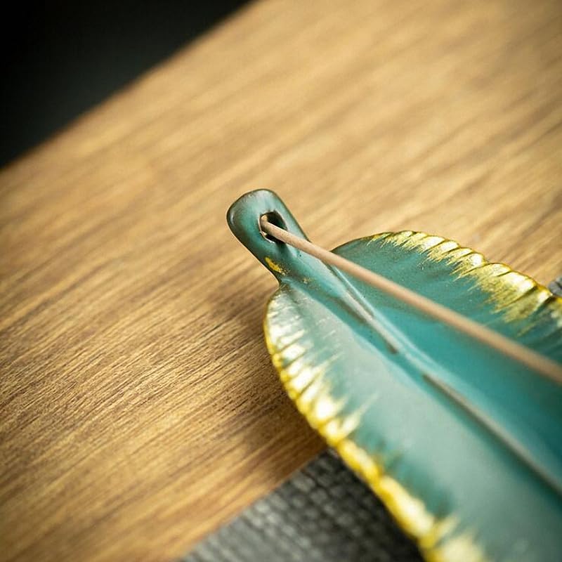 Incense Burner Ceramic Vintage Feather Incense Burner Zen Incense Holder Home Decoration Accessories Sandalwood Incense Base Incense Stick Holder