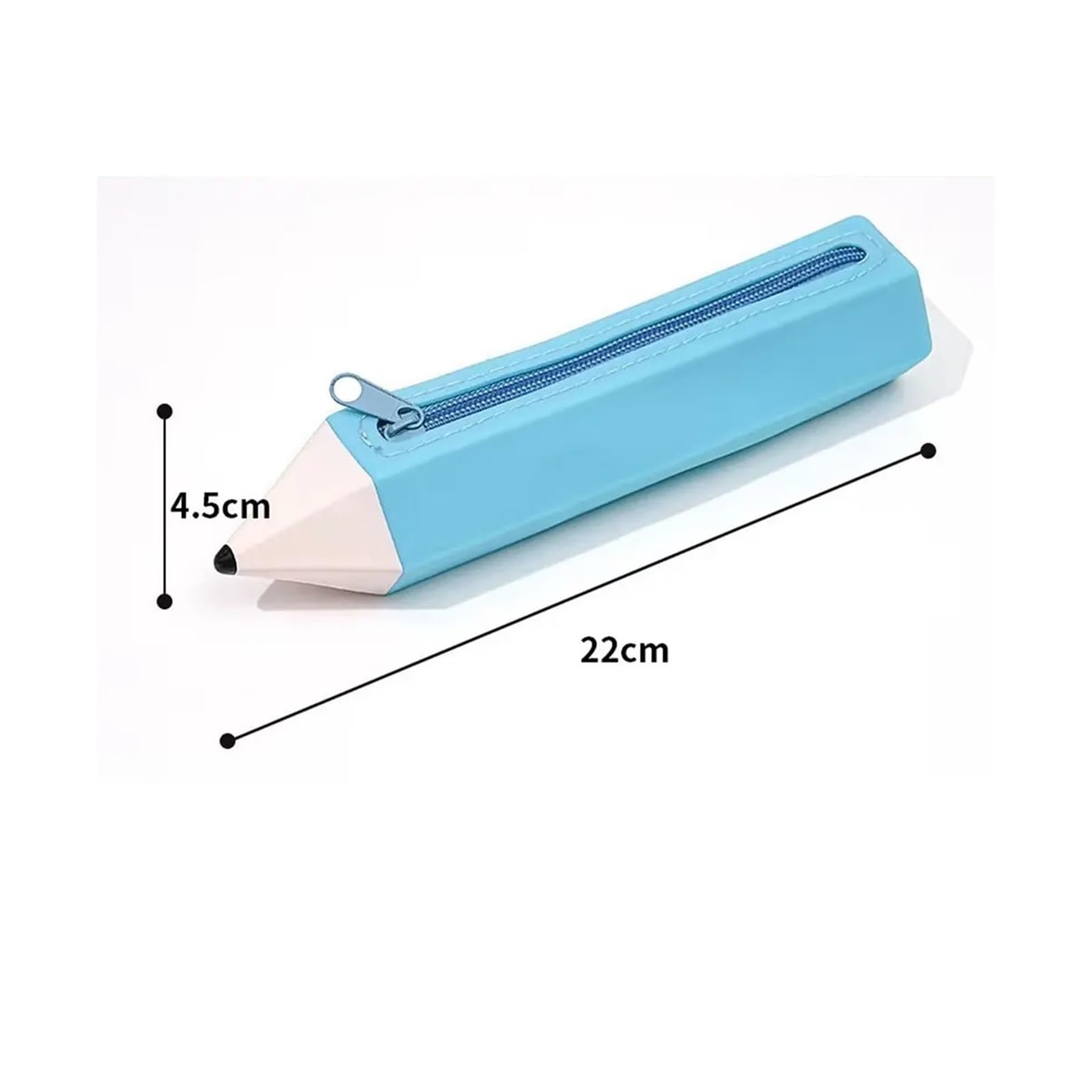 Astuccio a forma di matita for la scuola | Silicone, creativo, grande capacità, studente primario, organizer for cancelleria(Green)