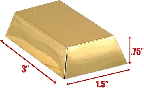Miniatura 3 de Beistle Cajas de regalo de papel de barra dorada brillante de 12 piezas para decoración de fiesta de cumpleaños temática pirata occidental y casino