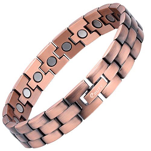 Homme Bracelet magnétique en cuivre avec Outil Gratuit pour enlever Liens Bijoux Cover