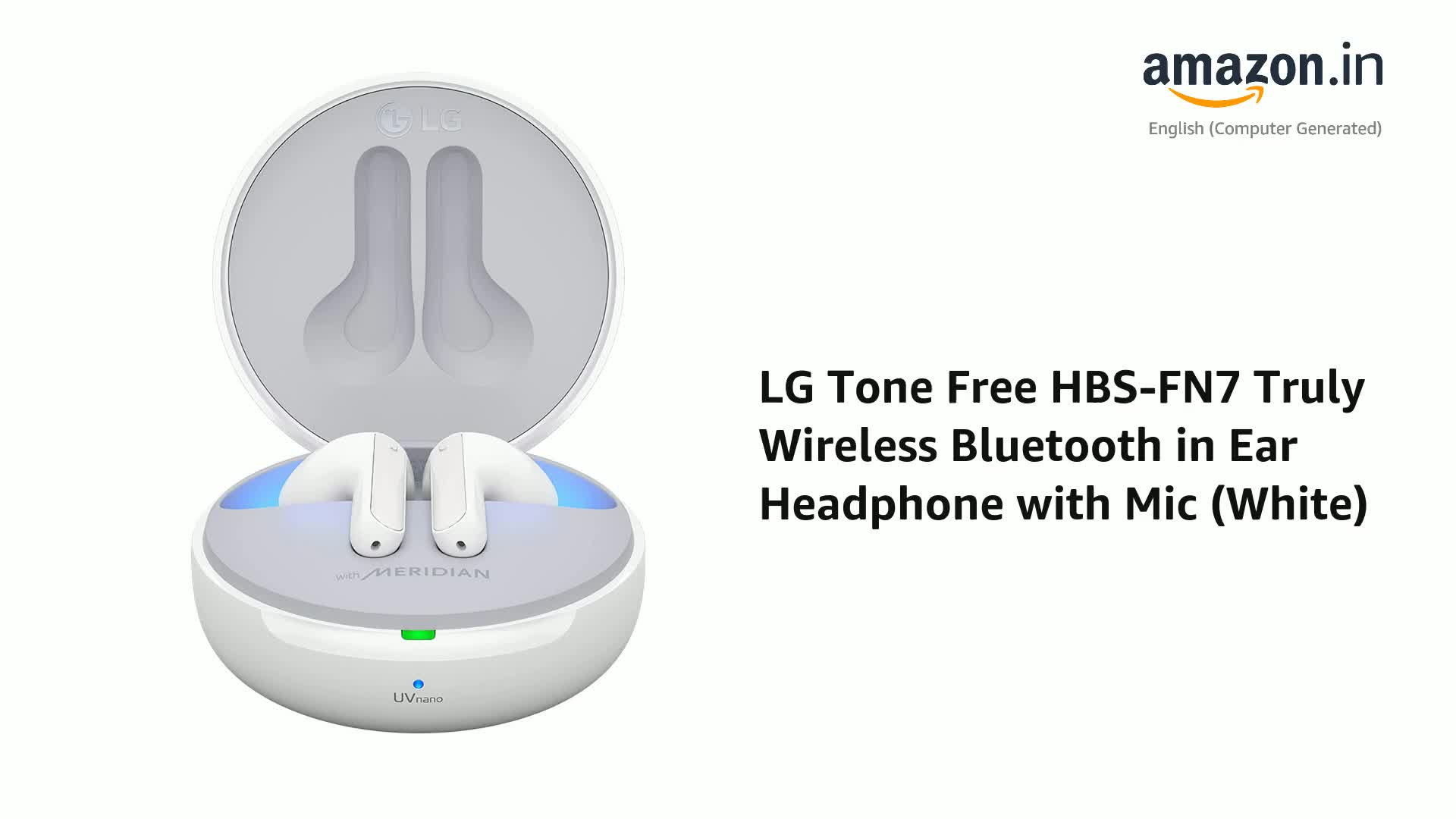 LG Tone Free HBS-FN7 Truly Wireless Bluetooth in Ear Headphone with Mic  (White) : Amazon.in: Electronics