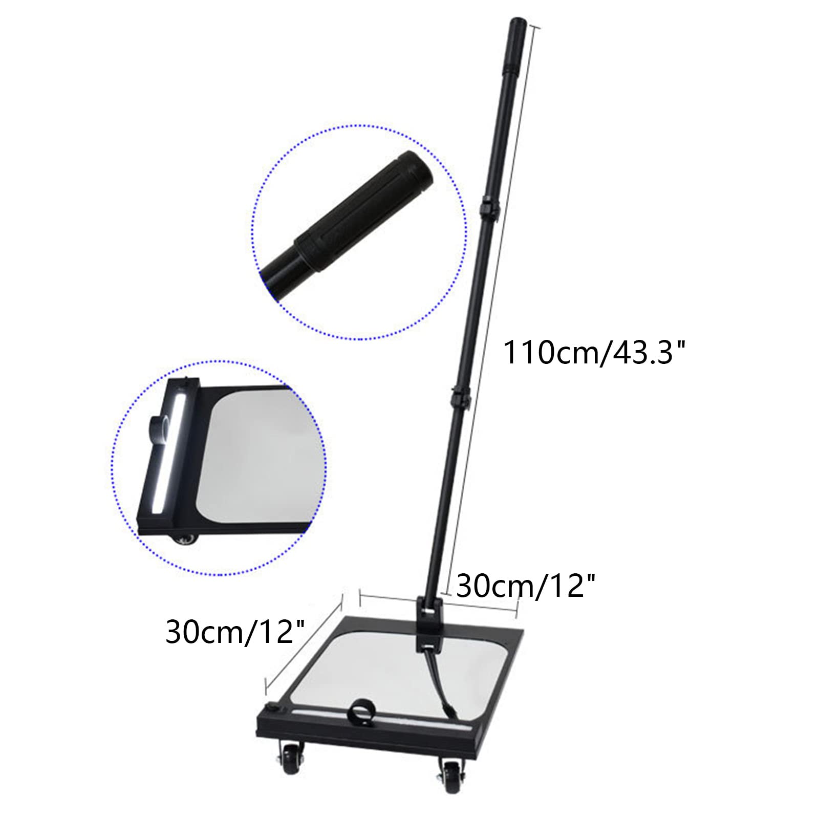 Specchietto Telescopico Per Ispezione Auto 30mm - Estensibile Fino A 600mm, Lente Rotonda 360° - Foto 10