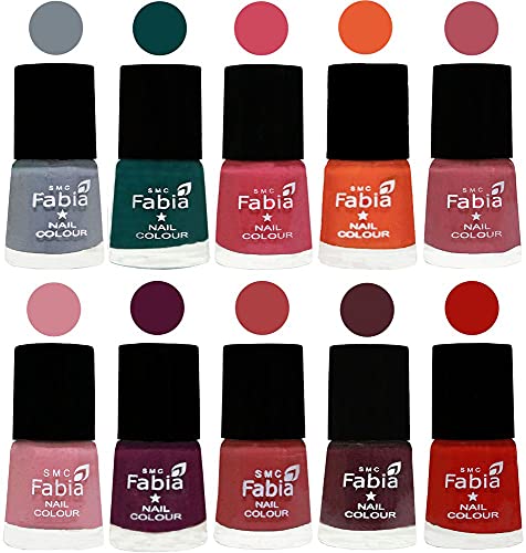 Image of ALL IN ONE (PACK OF 10), Long Lasting Glossy Nail Polish, 6 ml Each, All Vibrant Colours,02081