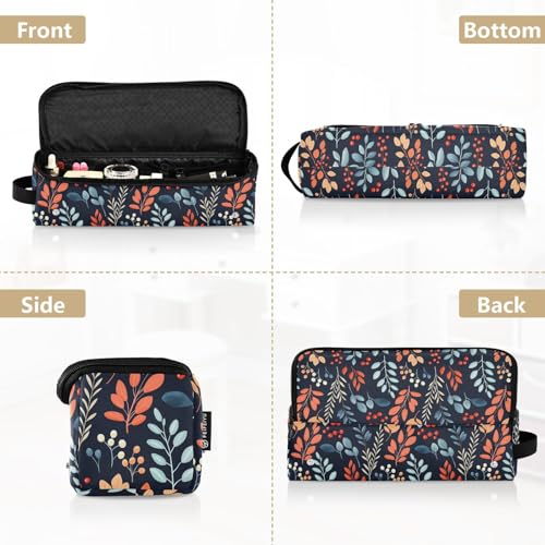 Bolsa organizadora resistente al calor para herramientas de cabello con diseño Leaf Fir Marble, incluye tapete aislante térmico portátil miniatura 5