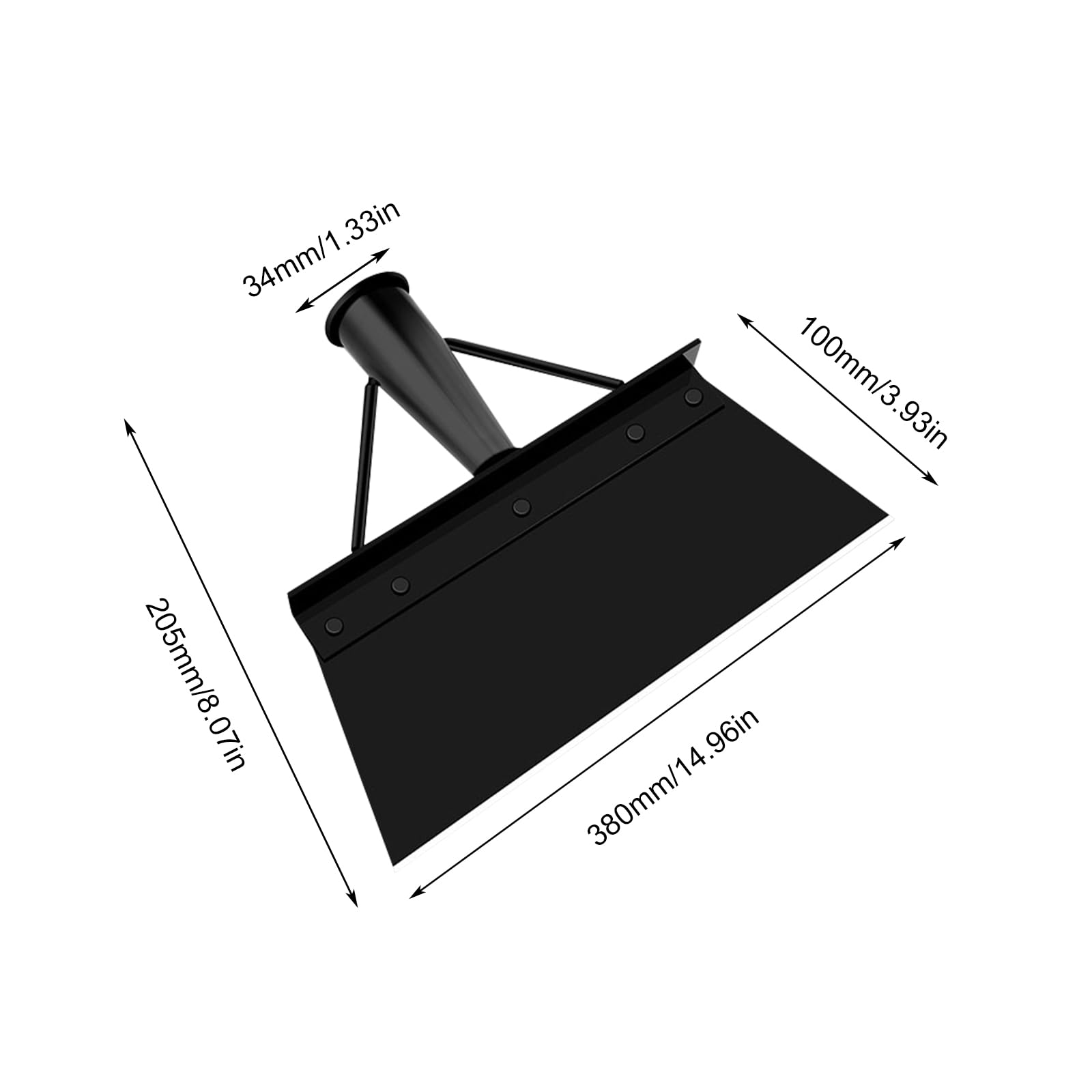 Pala da giardino multifunzionale, pala in acciaio inox per la pulizia di erbacce e muschio, pala per la pulizia del giardino, diserbo, piante, dispositivo agricolo diserbante (38 cm, nero)