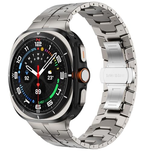Stainless Steel Band for Galaxy Watch Ultra 47mm (2024) Metal Strap with Folding Clasp for Men and Women Galaxy Watch 7 Ultra Accessories Compatible with Galaxy Watch Ultra