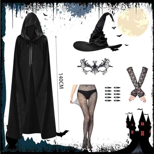 LYPPUL Halloween Deguisement Sorciere Femme, Halloween Femmes