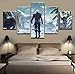 wodclockyui 5 Quadro Stampa- The Witcher 3 Geralt Game 5 Quadri su Tela Pittura e Poster Art Deco HD da Parete per Interni 200 cm x 100 cm Senza Cornice