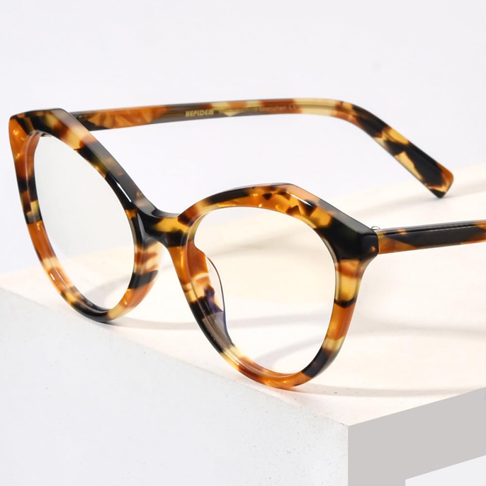 MUTYNE Montura de gafas de acetato multicolor para mujer, gafas de ojo de gato, gafas de ojo de gato