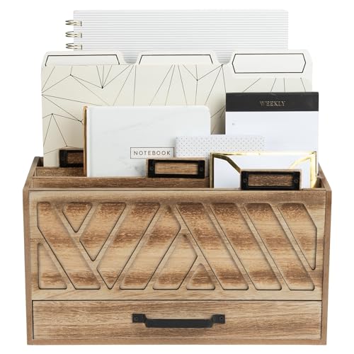 Organisateur De Bureau Élégant 3 Emplacements – Porte-Courrier Et Porte-Livres En Métal Rose Gold Moderne