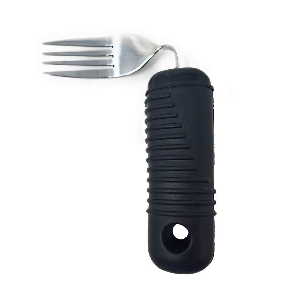 Set forchetta e Cucchiaio adattivo Curvo - 2 Pezzi Set di Posate Easy Grip per Anziani, artrite e Handicap - Posate inclinate Anti-Shake