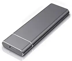 Disco rígido externo de 1 TB compatível com Mac, PC, laptop e desktop, antiqueda e à prova de choque, disco rígido portátil ultra fino e de alta velocidade HD externo (1 TB, preto)