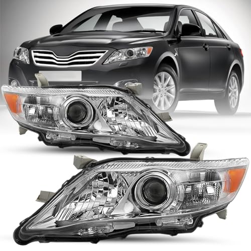 SOCKIR Halogen Headlight Assembly Fit for 2010 2011 Toyota Camry SE/LE/XLE/Hybrid/Base Sedan 4-Door (USA Built Models Only)