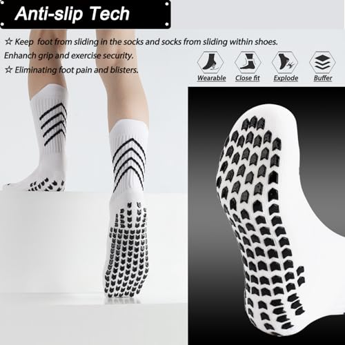 4-Pair 75% Cotton Grip Soccer Scoks Kids Youth Toddler Non-slip Sports Sock Football Basketball Rugby Yoga Pilates3