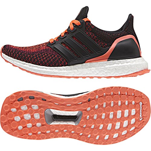 adidas Unisex-Child Ultraboost Running Shoe, Black/Black/Solar Red, 5.53