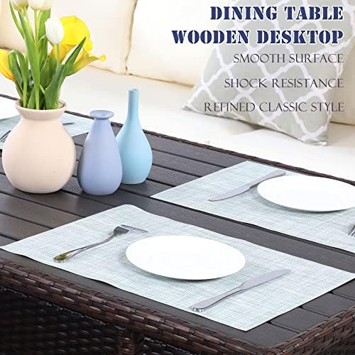 Wisteria Lane 9 Seater Rattan Garden Furniture Set, Outdoor Dinning Set, All-Weather Patio Conservatory Sets, Weaving Wicker Corner Sofa Couch Lounger with Table, Backyard, Deck, Porch, Balcony,Ivory