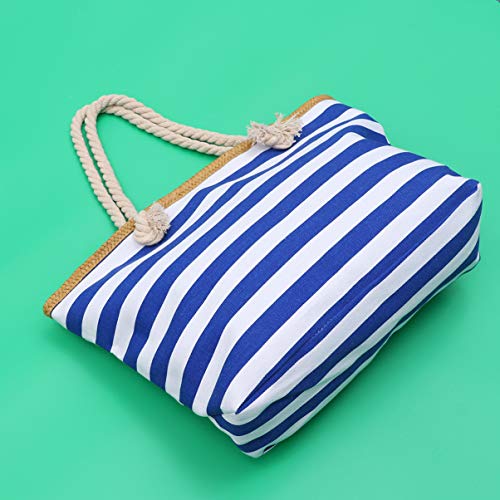 BESPORTBLE Bolsa feminina listrada com estampa de lona, bolsa de mão, bolsa de compras, bolsa de pra